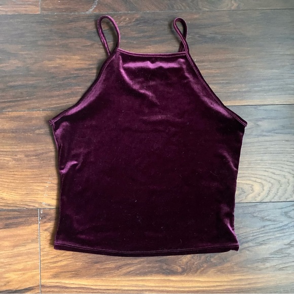 GARAGE Velvet Mauve Halter Top - Picture 2 of 4